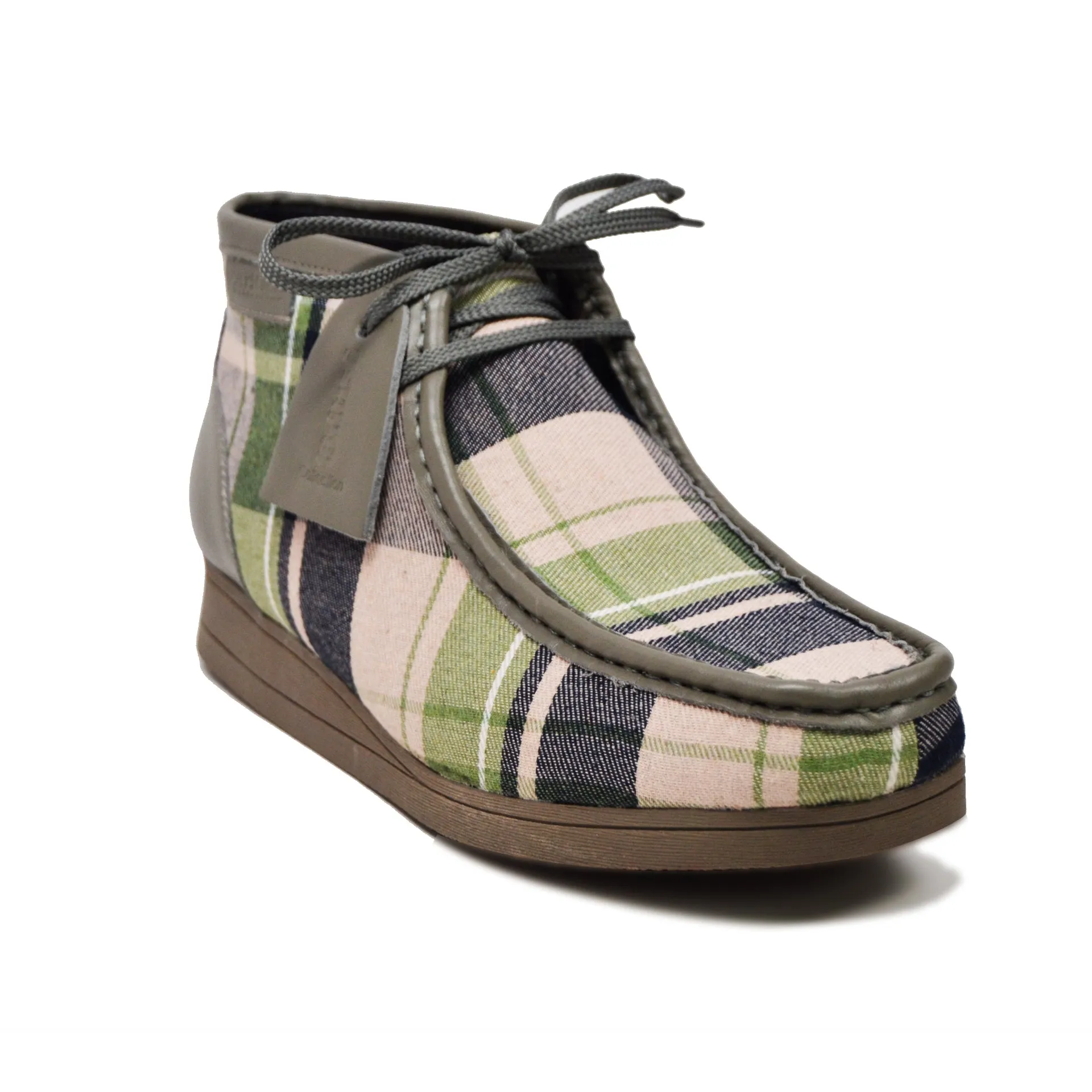 British Walkers New Castle 2 Men's Multicolor Plaid Leather and Suede Ankle Boots