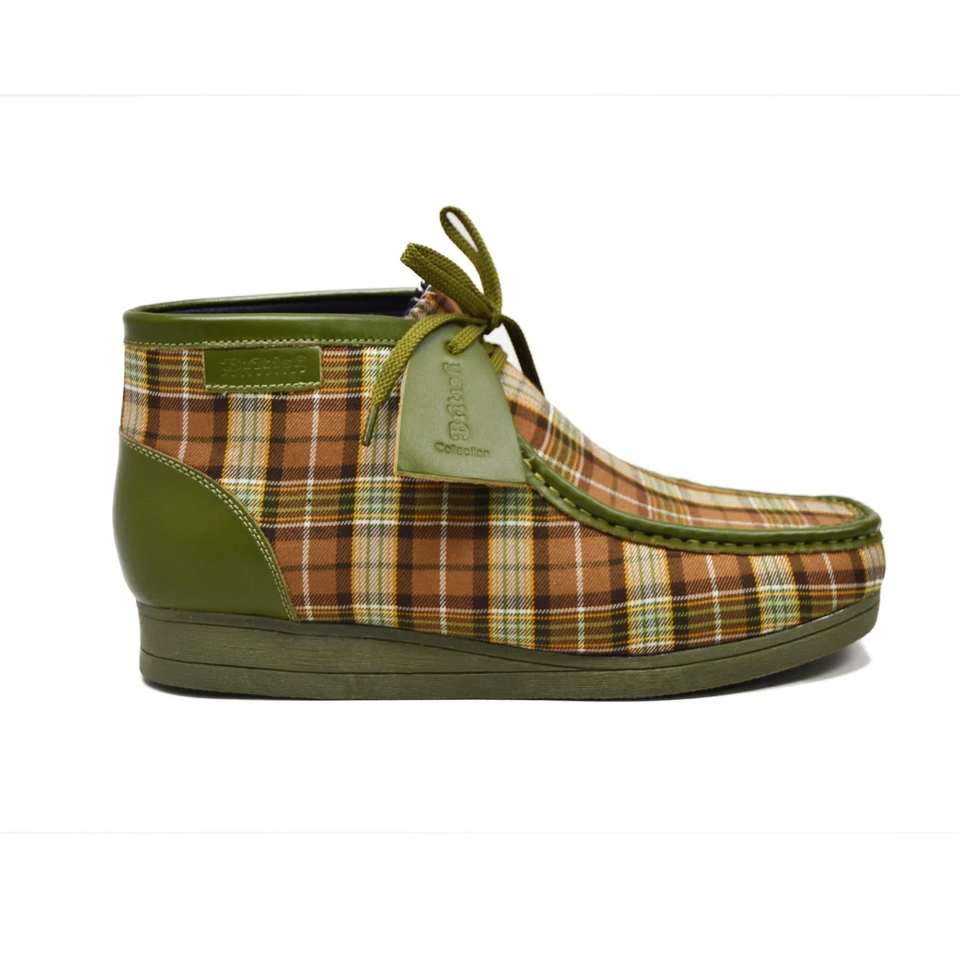British Walkers New Castle 2 Men's Multicolor Plaid Leather and Suede Ankle Boots