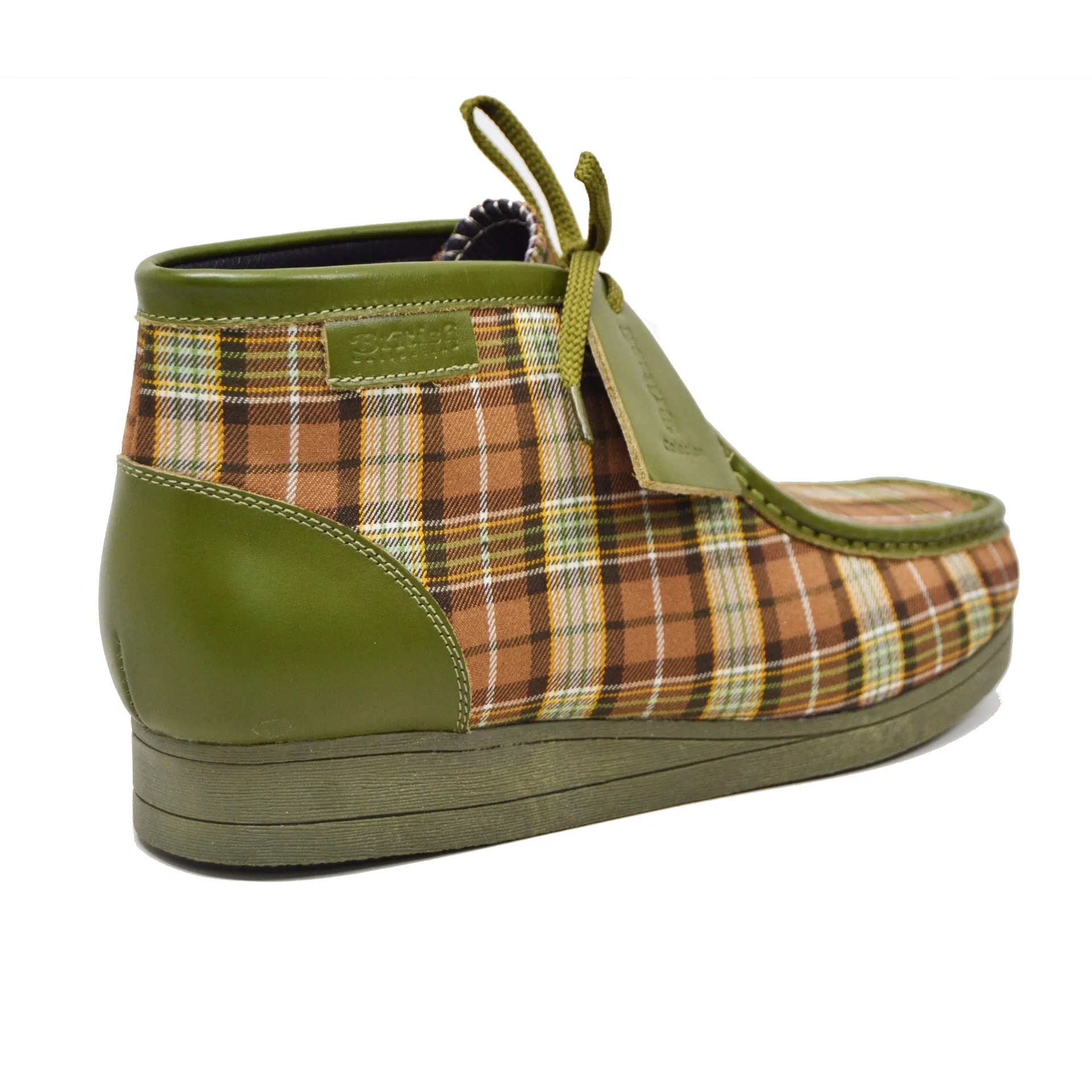 British Walkers New Castle 2 Men's Multicolor Plaid Leather and Suede Ankle Boots