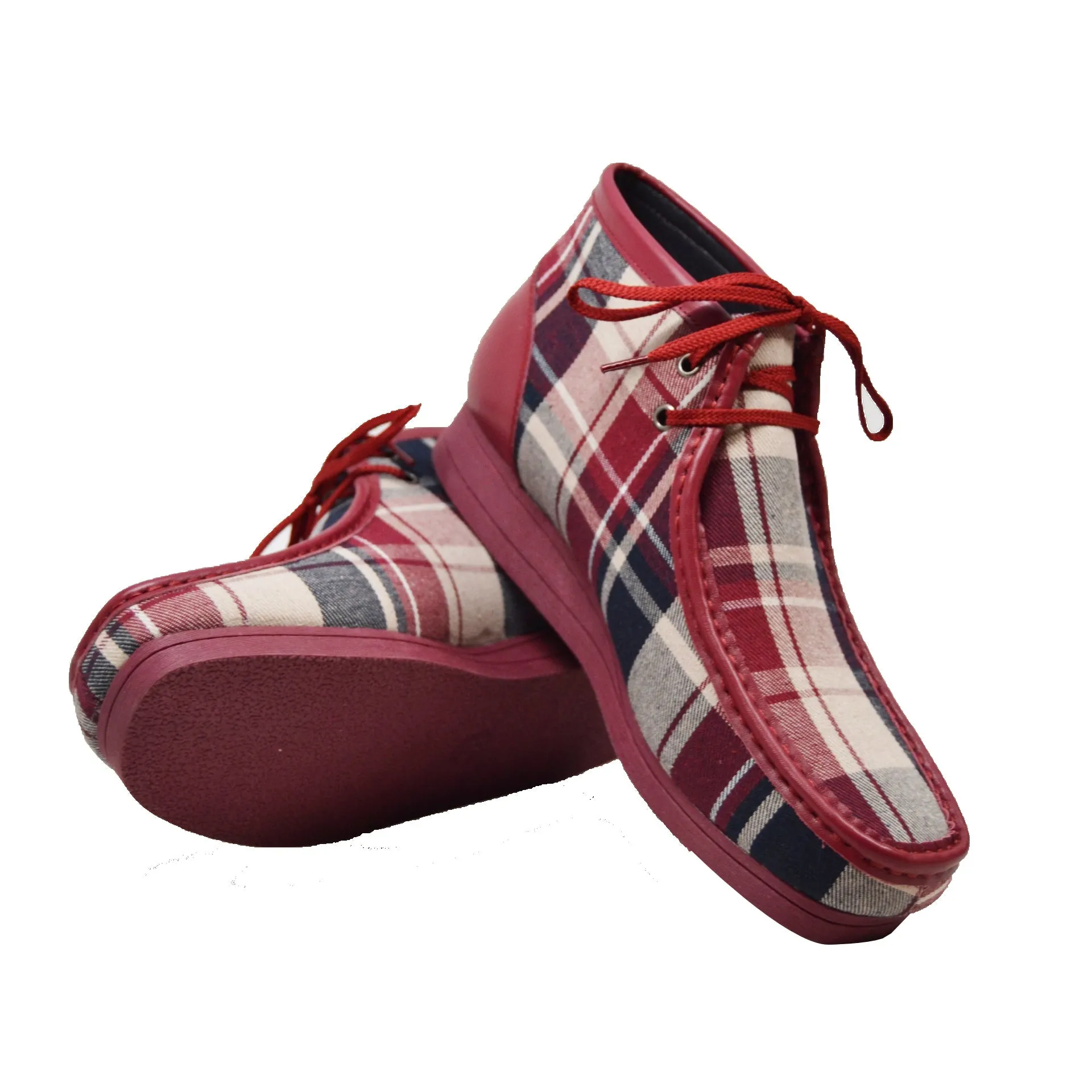 British Walkers New Castle 2 Men's Multicolor Plaid Leather and Suede Ankle Boots