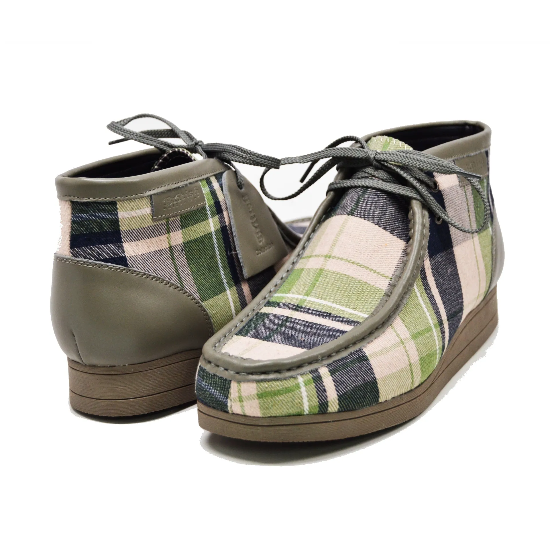 British Walkers New Castle 2 Men's Multicolor Plaid Leather and Suede Ankle Boots