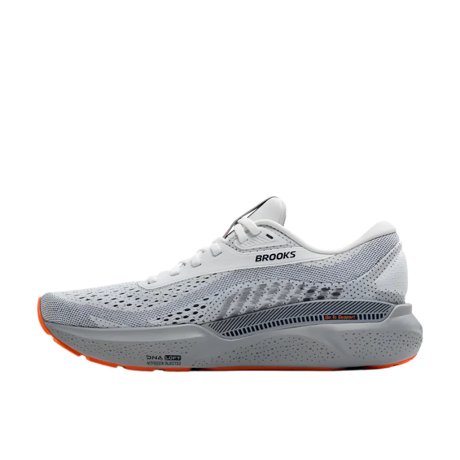 Brooks Men's Adrenaline GTS 24 Lightweight Road Running Shoe - White/Peacoat/Alloy