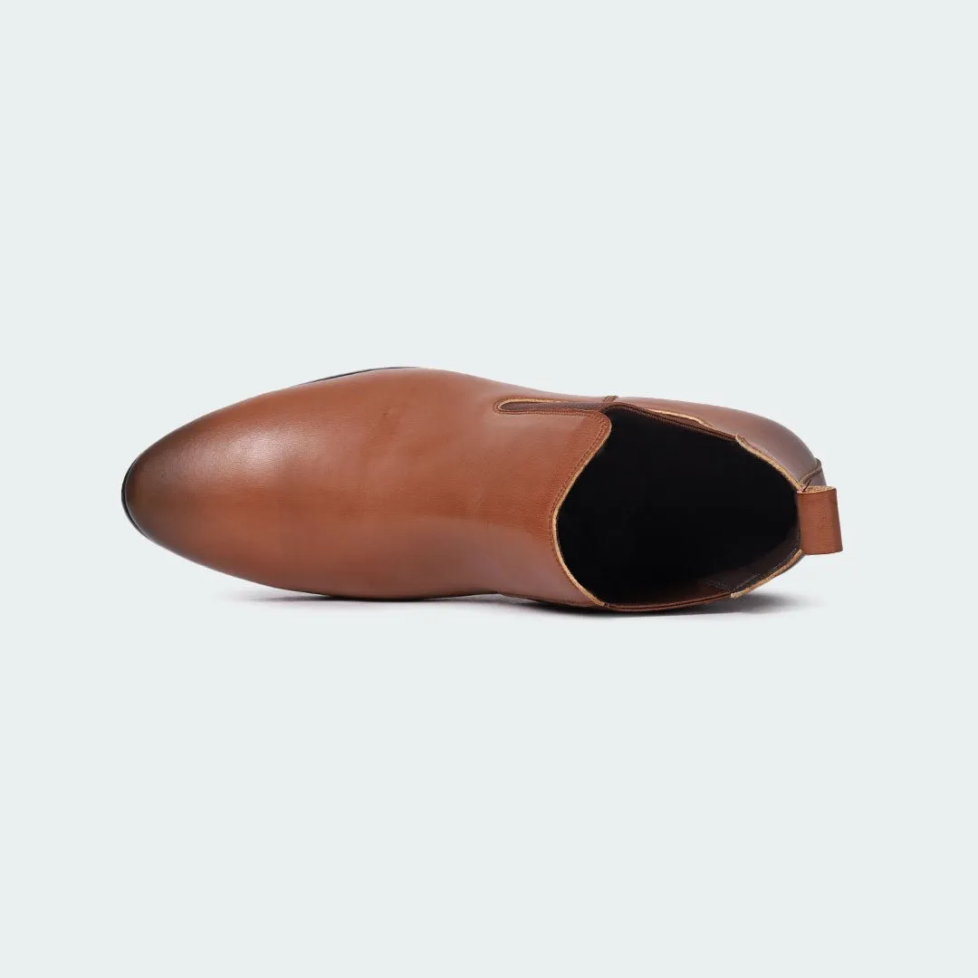 Caliber Shoes Coffee/R Chelsea Boots for Men (MUSK B480C)