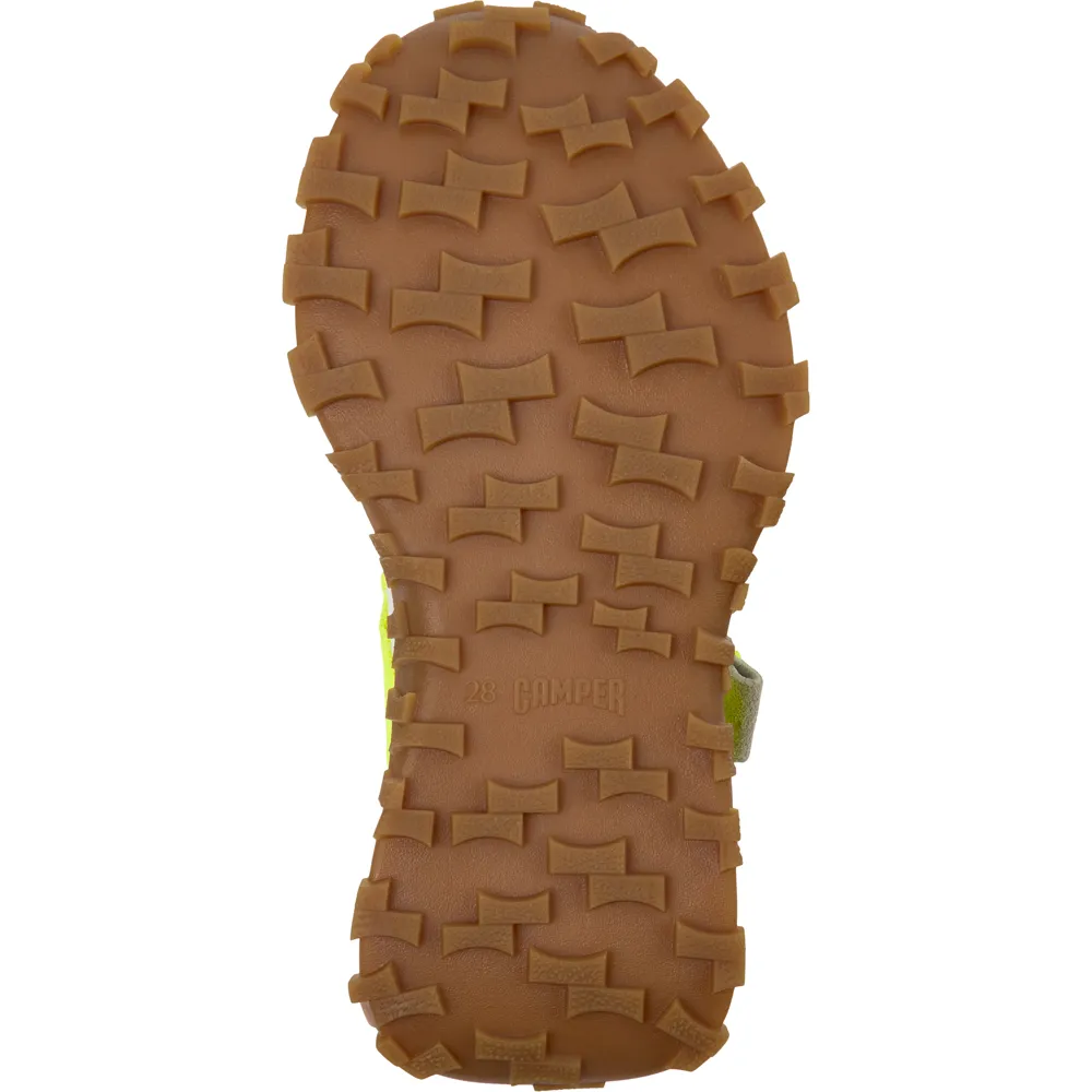 Camper Drift Trail Kids Cream & Lime Trainers
