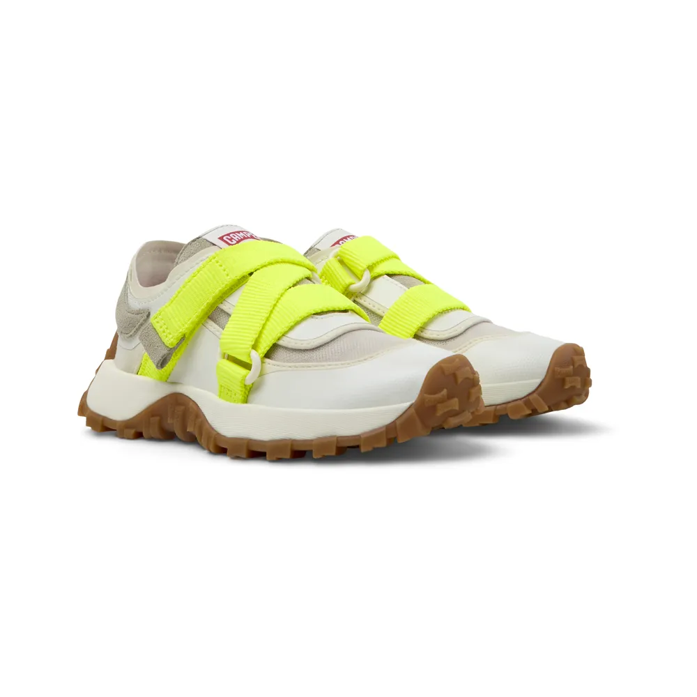 Camper Drift Trail Kids Cream & Lime Trainers