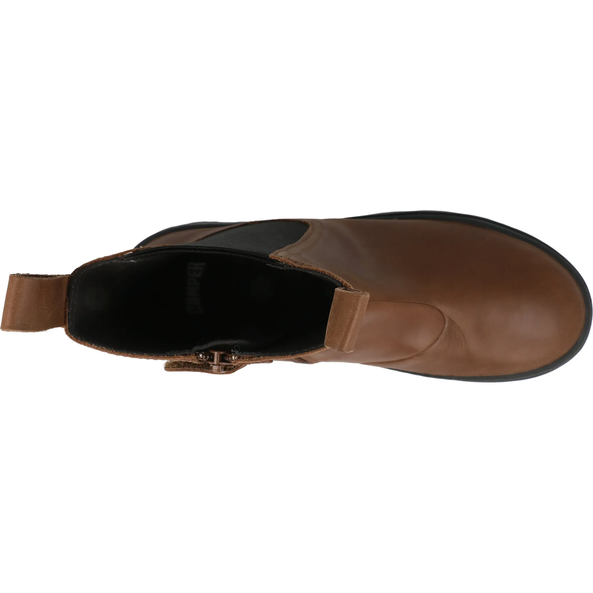 Camper Kids Brutus Medium Brown Leather Chelsea Boots