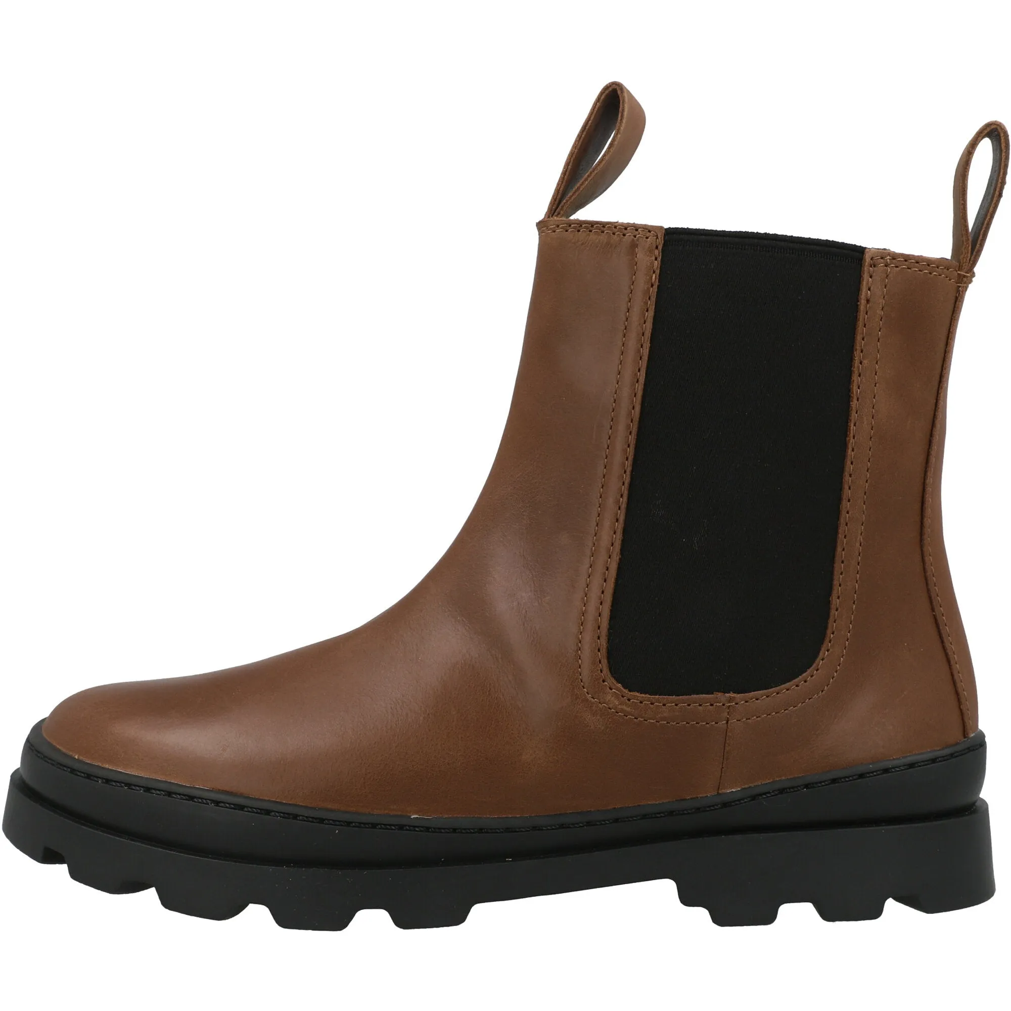 Camper Kids Brutus Medium Brown Leather Chelsea Boots