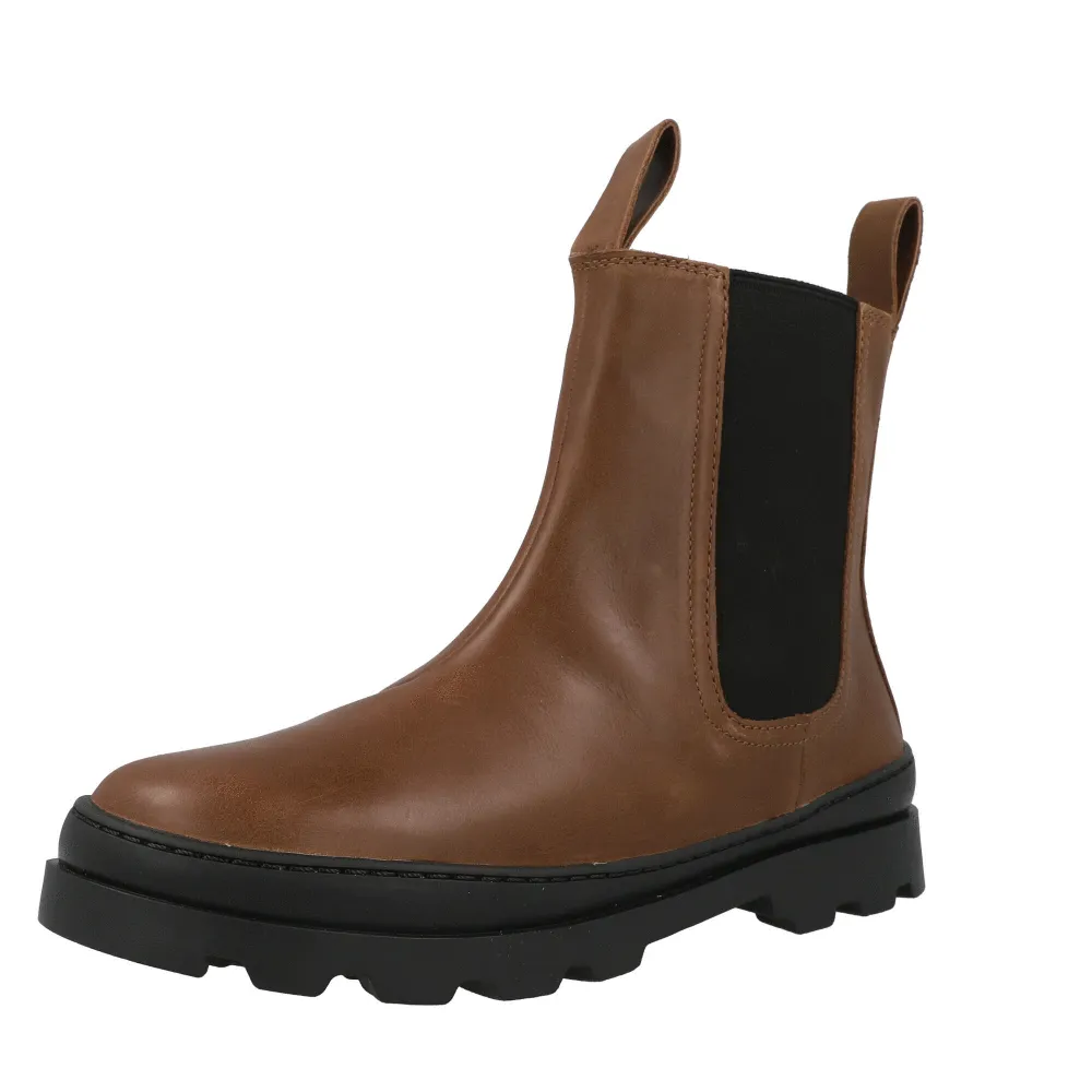 Camper Kids Brutus Medium Brown Leather Chelsea Boots