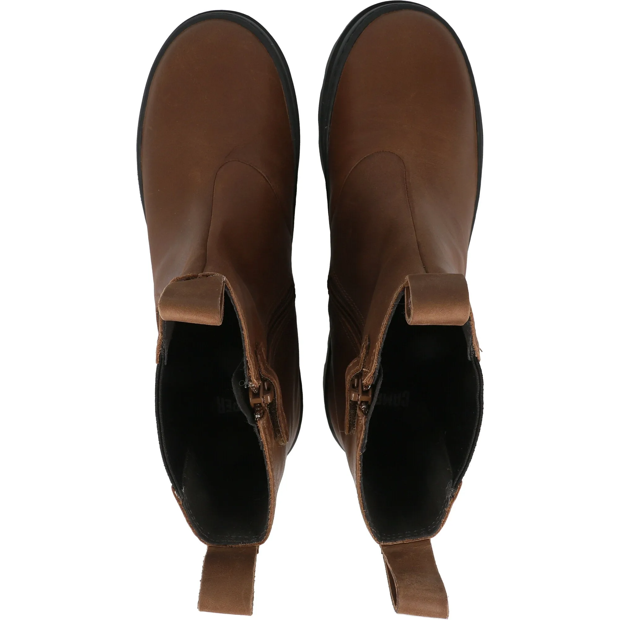 Camper Kids Brutus Medium Brown Leather Chelsea Boots