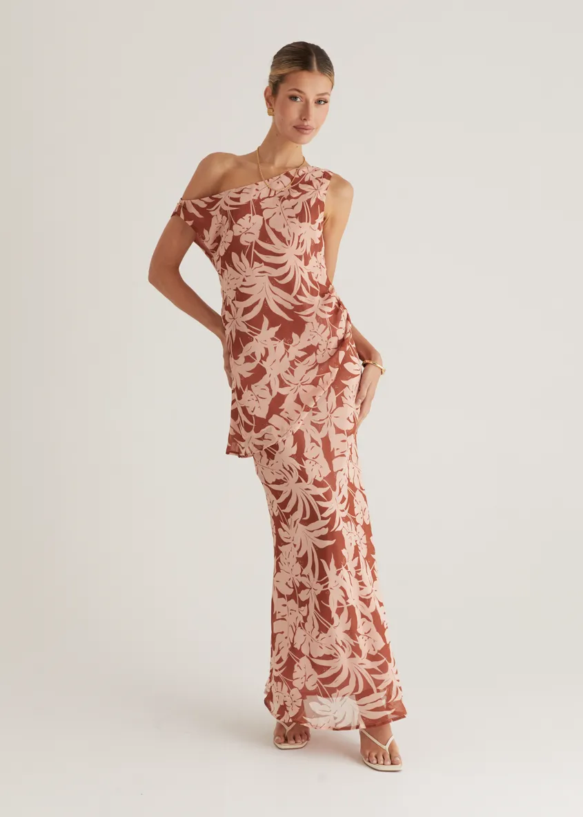 Cartez Maxi Skirt - Bronze Palm