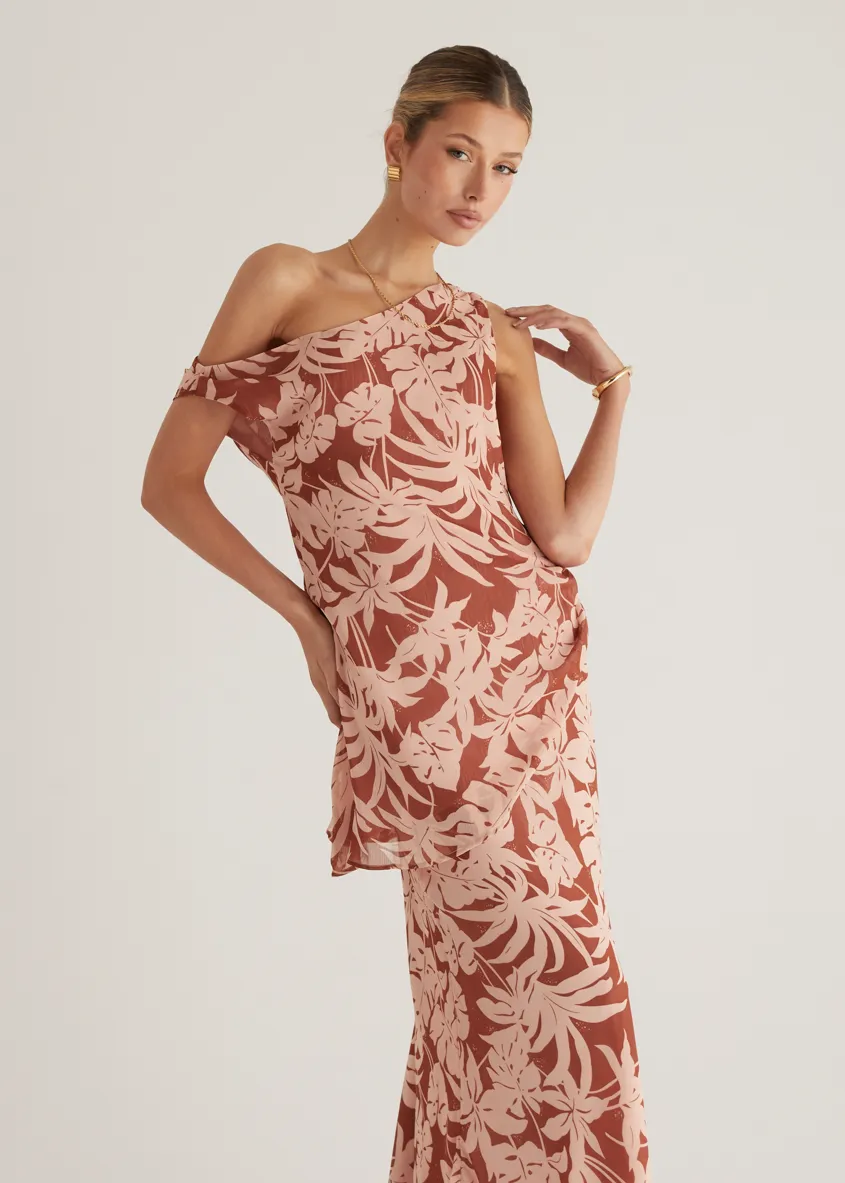 Cartez Maxi Skirt - Bronze Palm