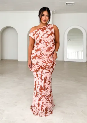 Cartez Maxi Skirt - Bronze Palm