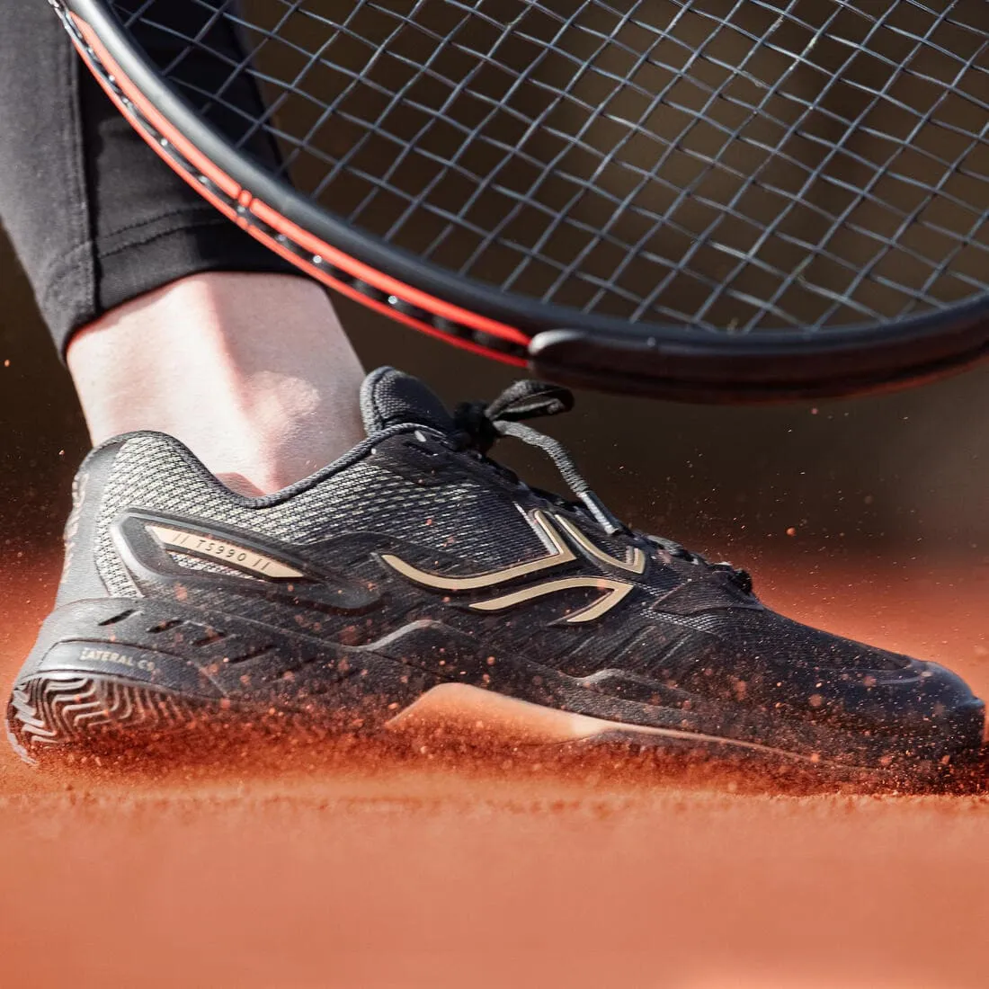CHAUSSURES DE TENNIS  FEMME TS990 NOIRES TERRE BATTUE