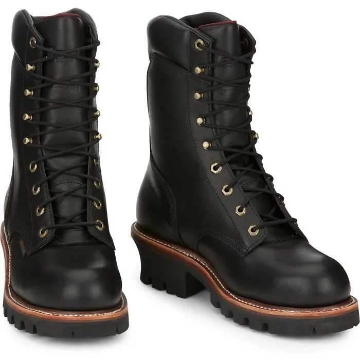 Chippewa Men's 9" Steel Toe Waterproof 400G Ins Logger Work Boot - Black - 59410
