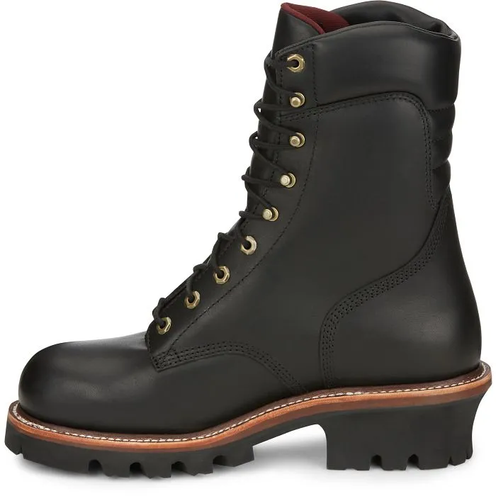 Chippewa Men's 9" Steel Toe Waterproof 400G Ins Logger Work Boot - Black - 59410