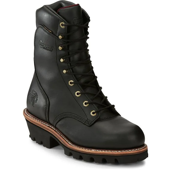 Chippewa Men's 9" Steel Toe Waterproof 400G Ins Logger Work Boot - Black - 59410