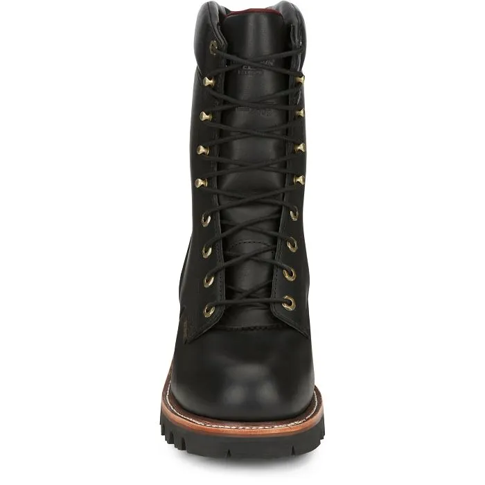 Chippewa Men's 9" Steel Toe Waterproof 400G Ins Logger Work Boot - Black - 59410