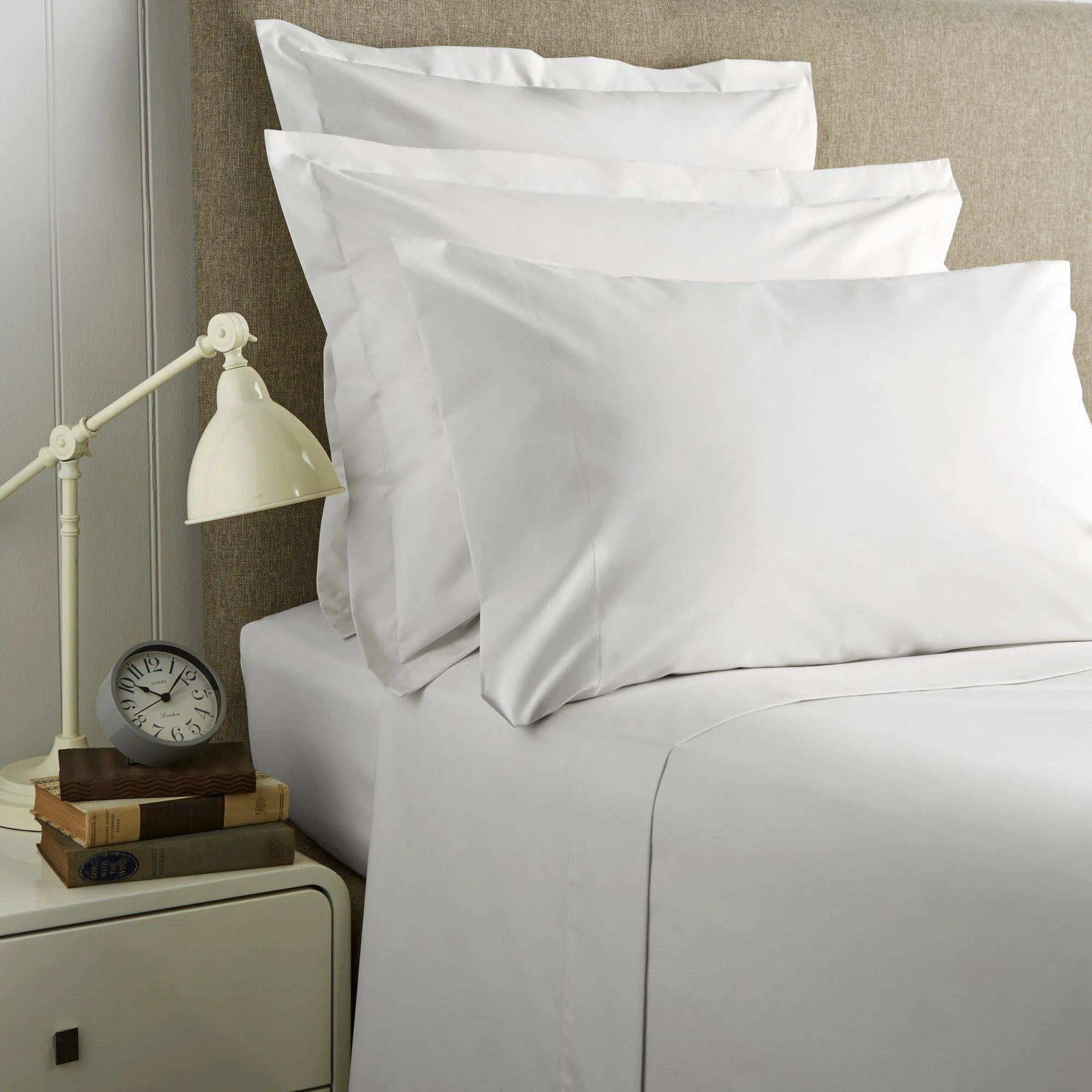 Christy Sateen Cotton Fitted Sheets 400TC – White