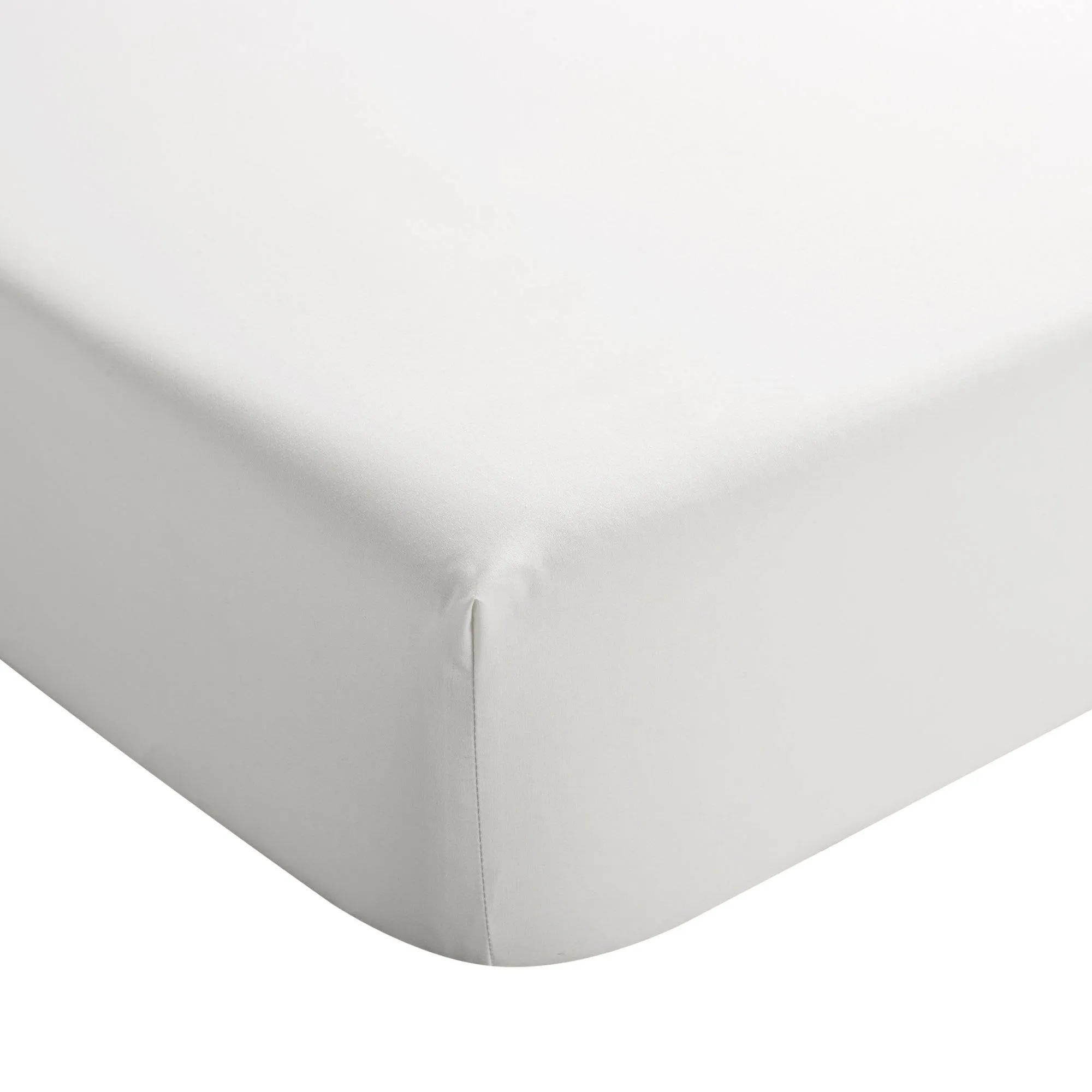 Christy Sateen Cotton Fitted Sheets 400TC – White