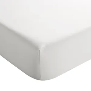 Christy Sateen Cotton Fitted Sheets 400TC – White