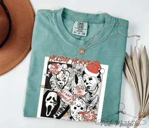 Comfort Colors Holiday Horror Tee/ Funny Halloween Into Christmas Tee