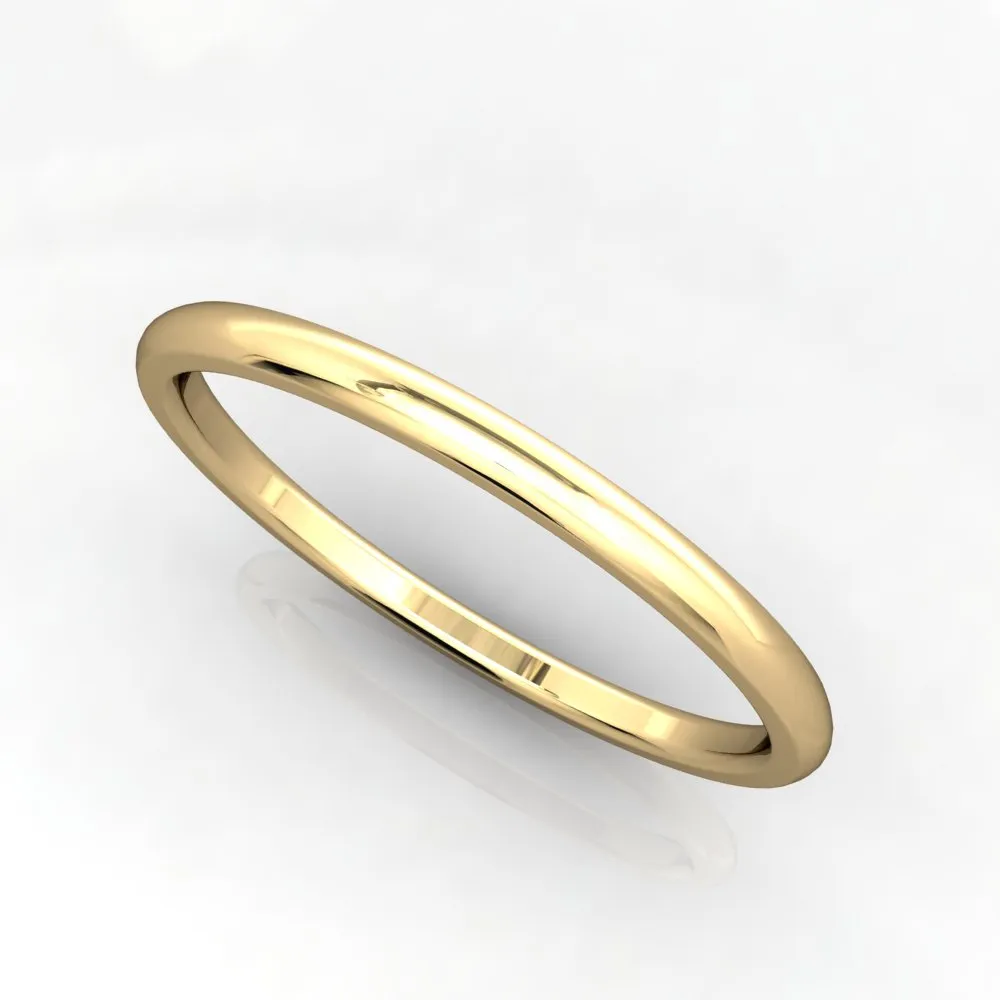Comfort Fit Domed Wedding Band 1.5mm