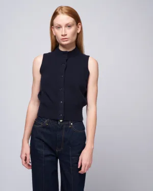 corset fitted vest - navy