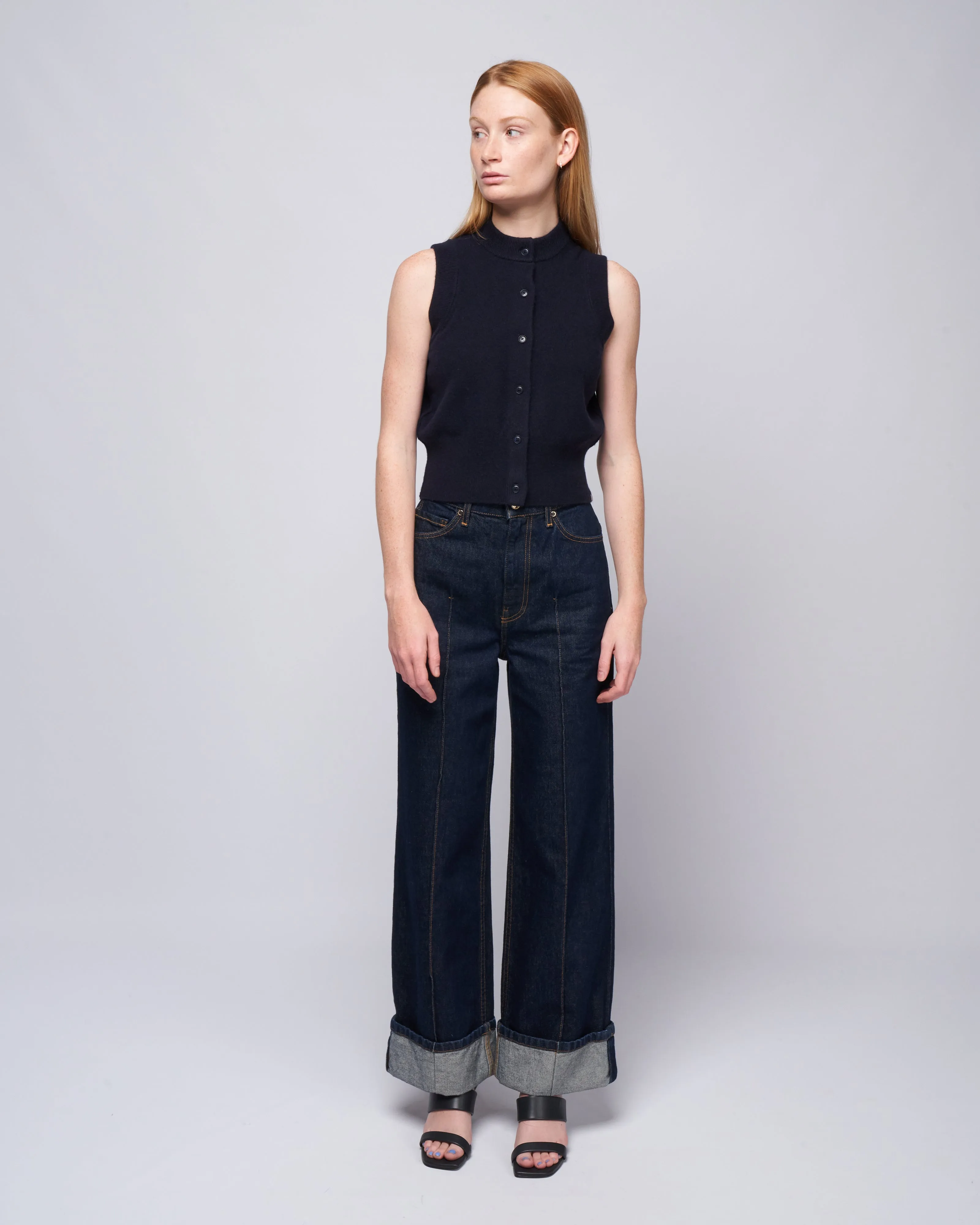 corset fitted vest - navy