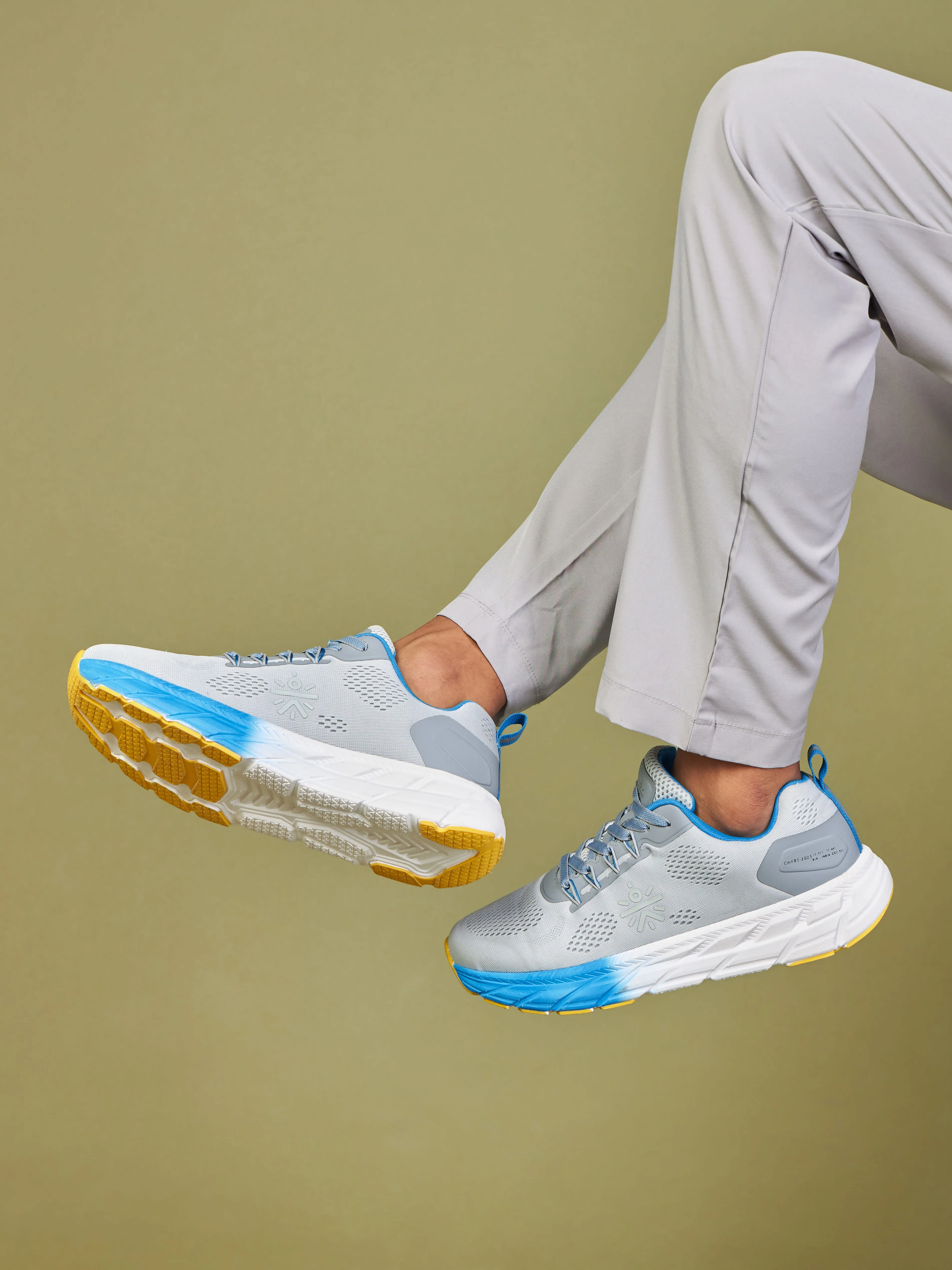 cult EZ  Ryde Men Running Shoes - Ash Grey/Turquoise Blue