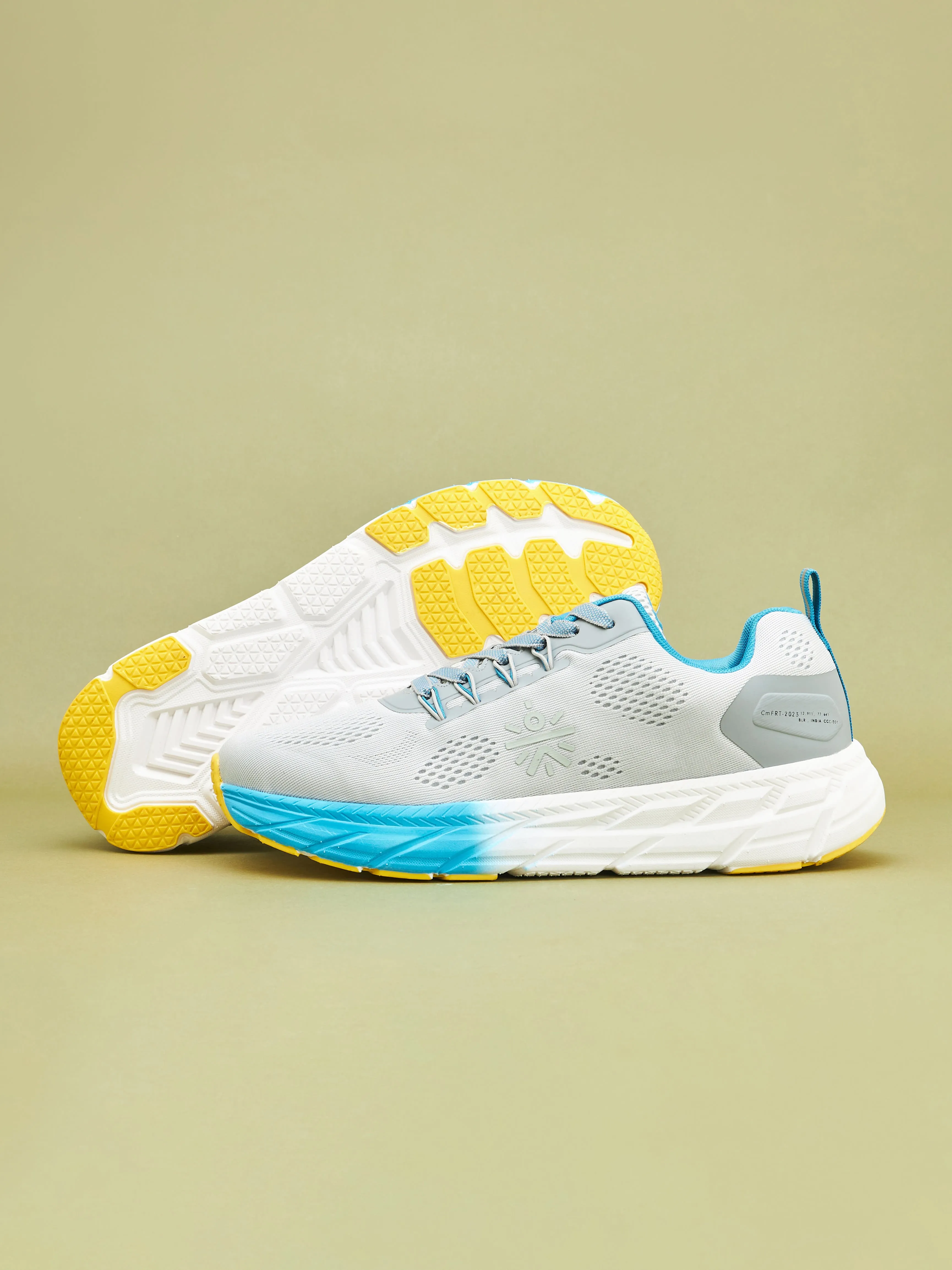 cult EZ  Ryde Men Running Shoes - Ash Grey/Turquoise Blue