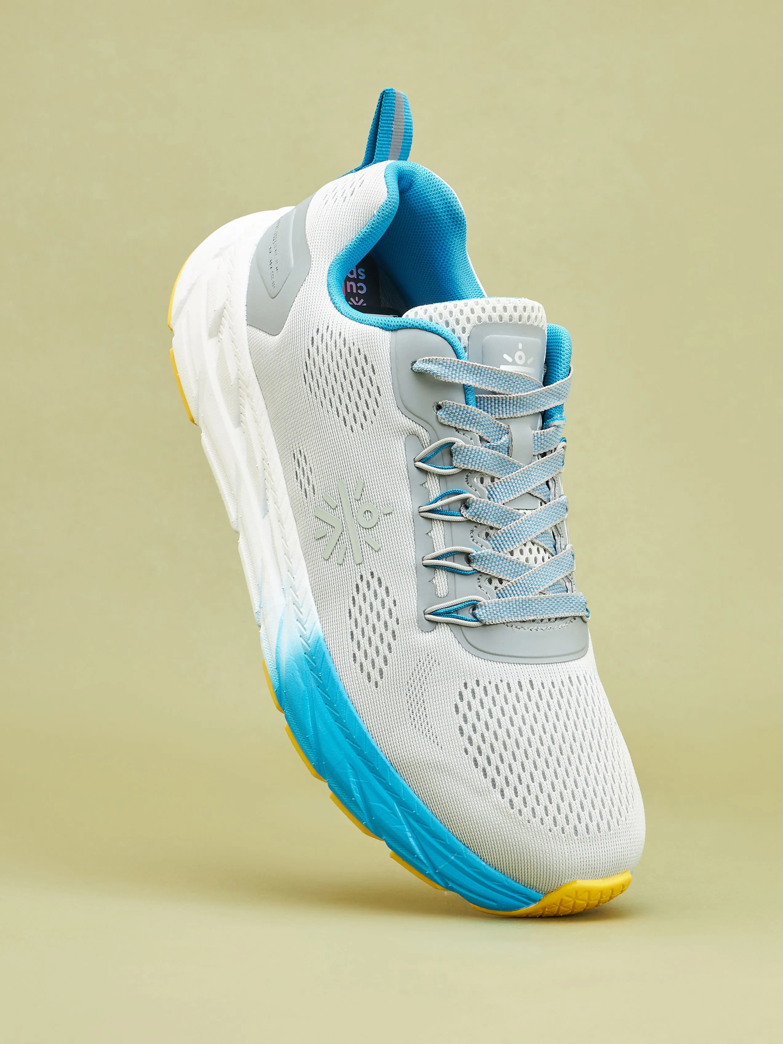 cult EZ  Ryde Men Running Shoes - Ash Grey/Turquoise Blue