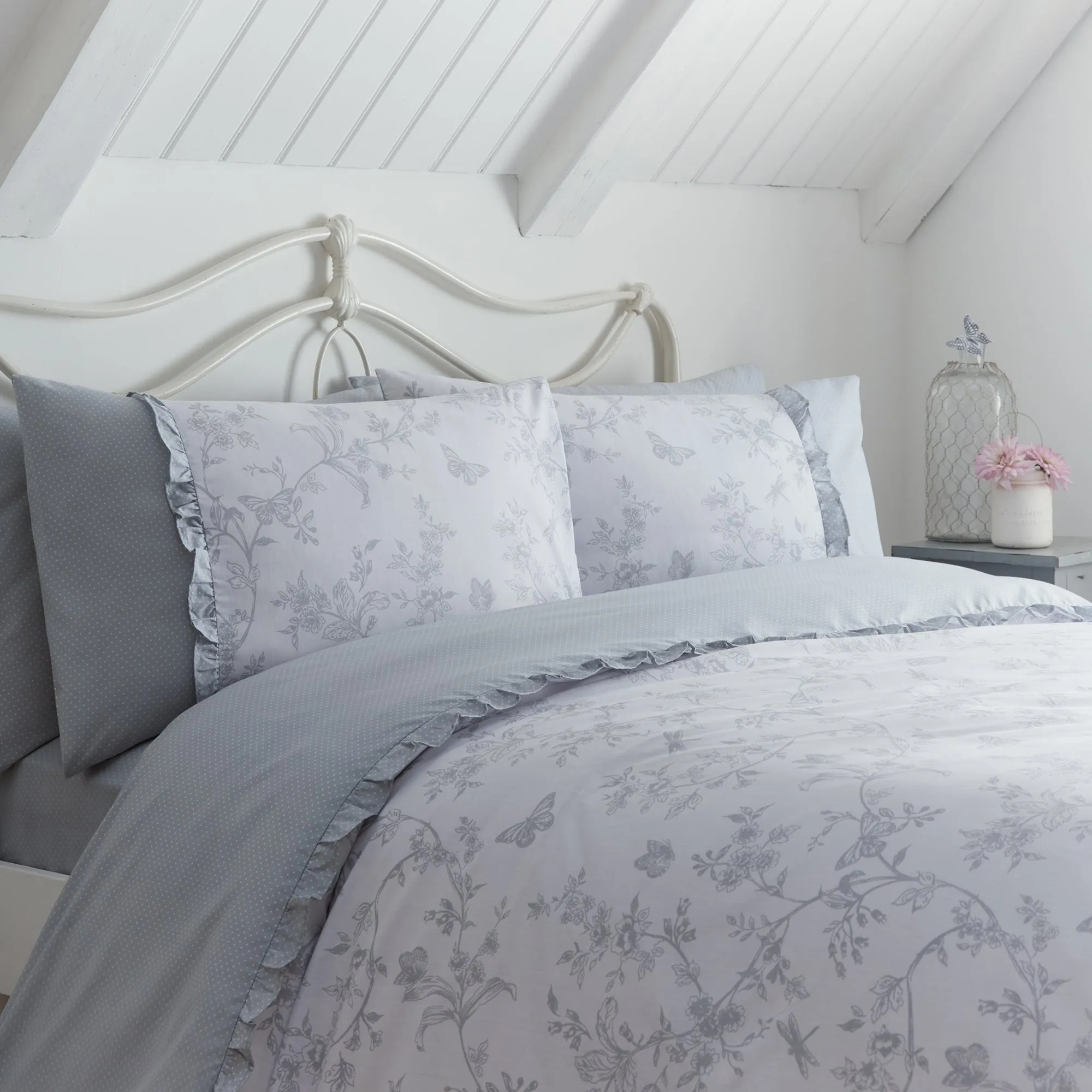 D&D Kristen Fitted Bed Sheet Set (28cm) - Grey