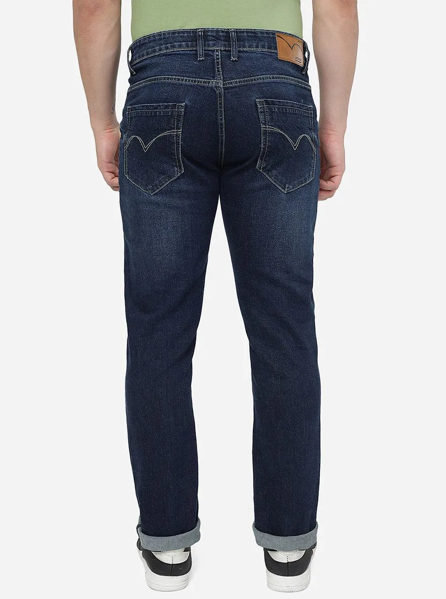 Dark Blue Washed Slim Fit Jeans | JadeBlue