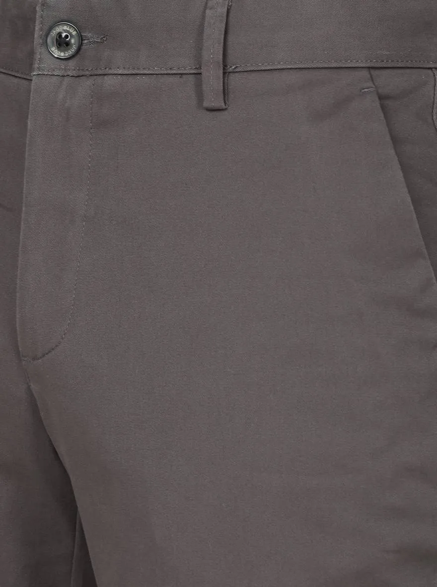 Dark Grey Solid Uno Fit Casual Trouser | JadeBlue