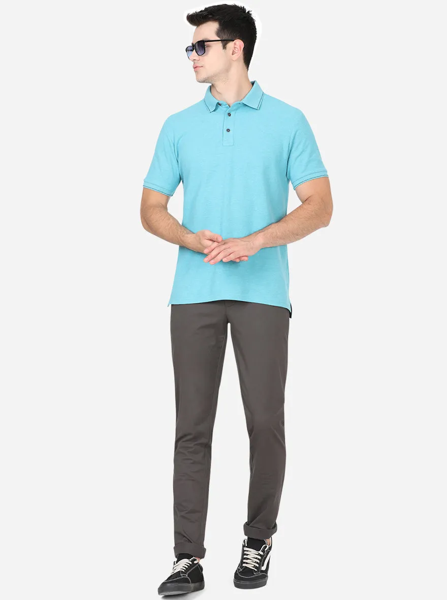 Dark Grey Solid Uno Fit Casual Trouser | JadeBlue