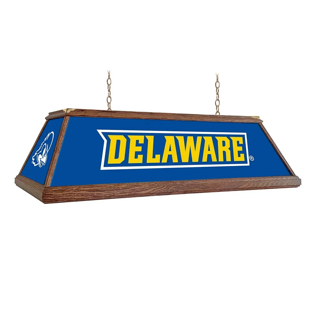 Delaware Blue Hens: Premium Wood Pool Table Light