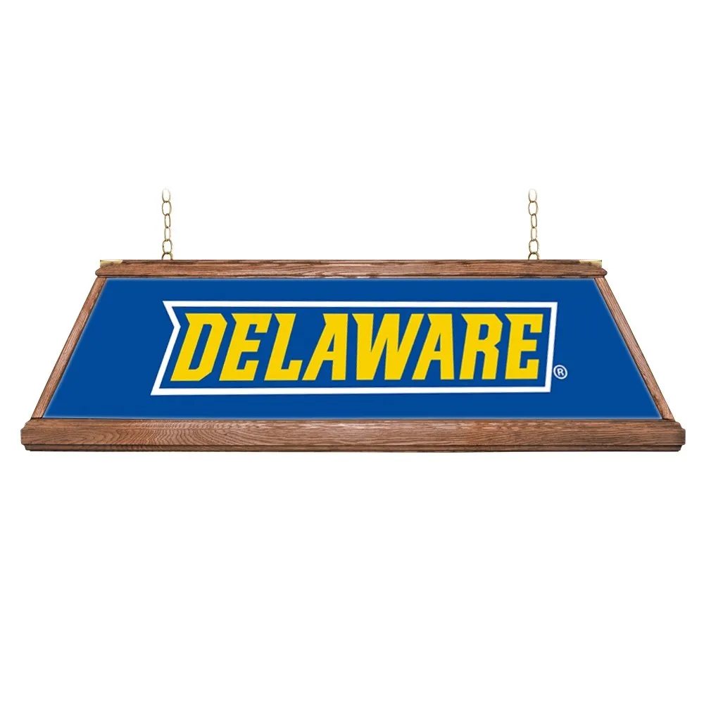 Delaware Blue Hens: Premium Wood Pool Table Light