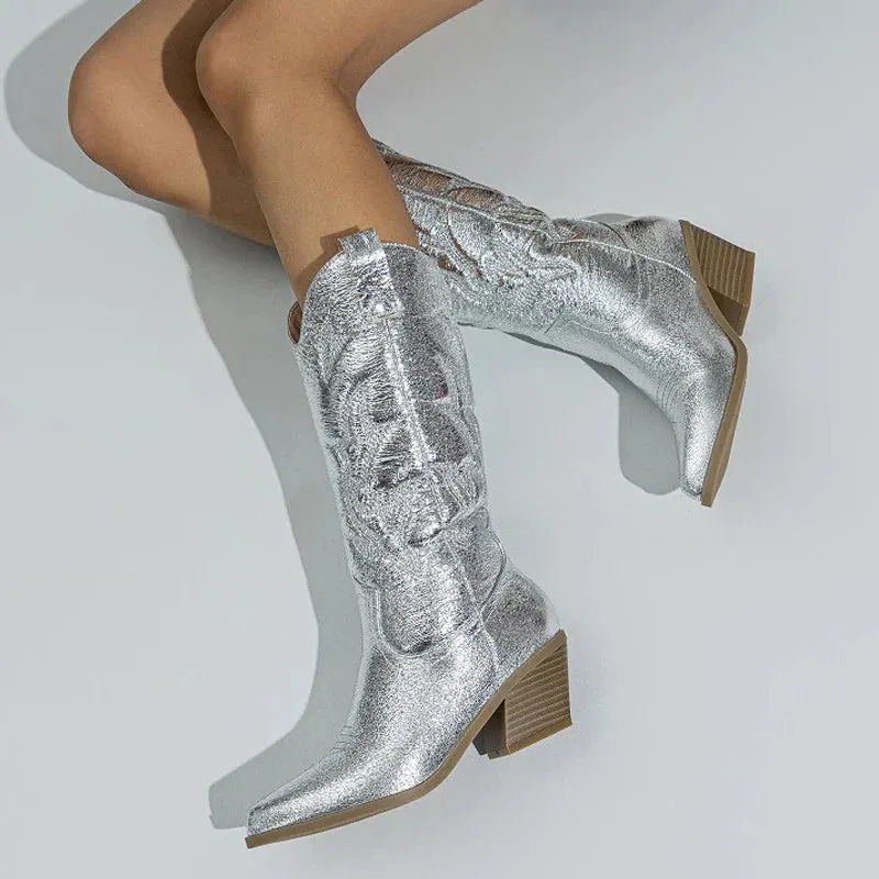 Donisha - Metallic Color Cowboy Boots