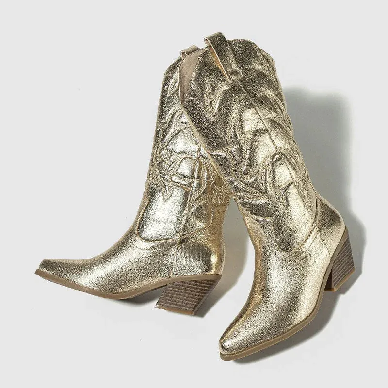 Donisha - Metallic Color Cowboy Boots