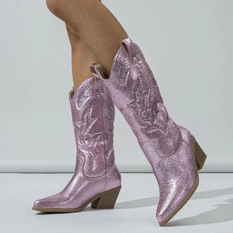 Donisha - Metallic Color Cowboy Boots