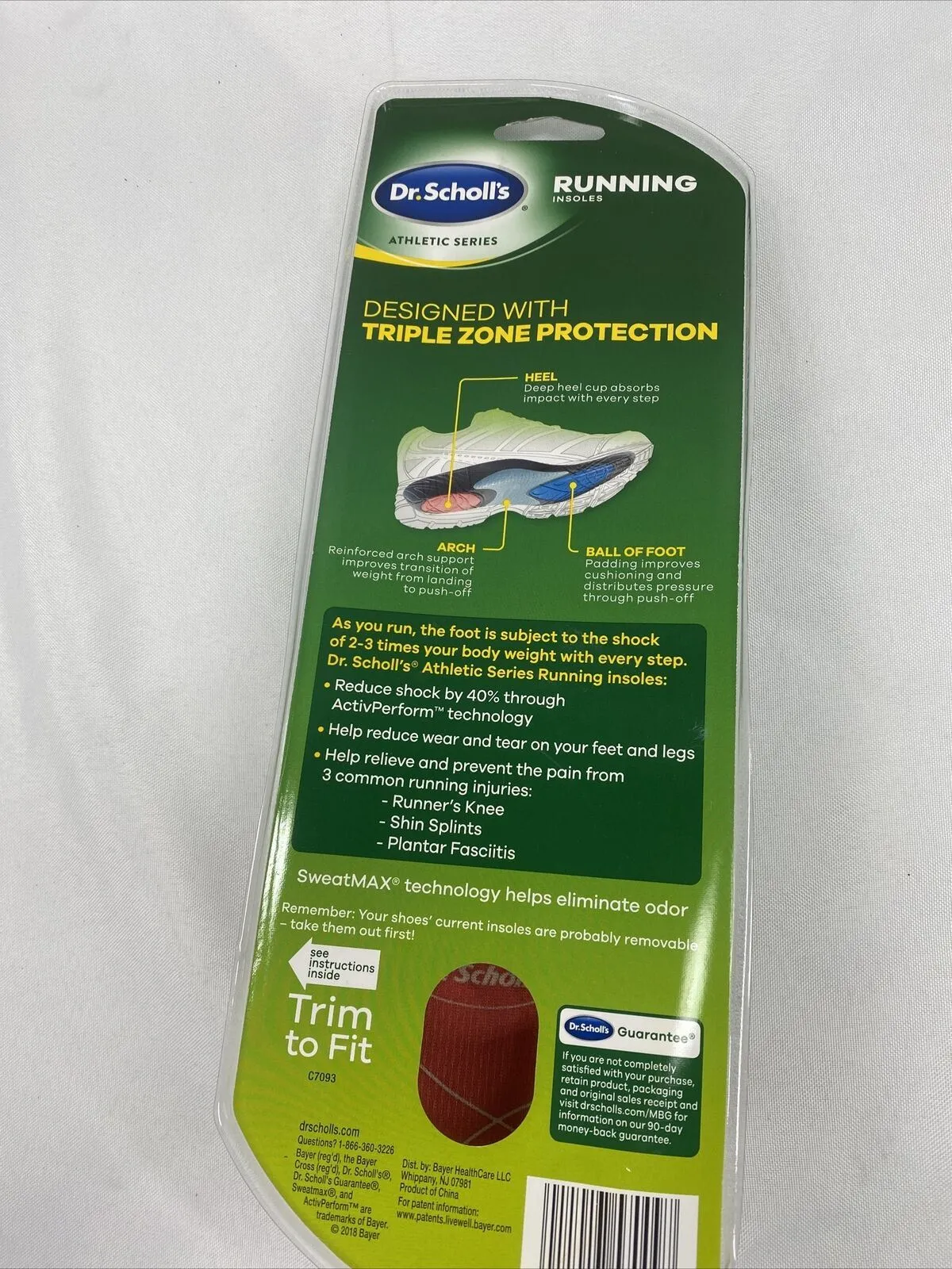 Dr. Scholl's Running Insoles WoMen’s 5 1/2-9 shin splints knee support planters