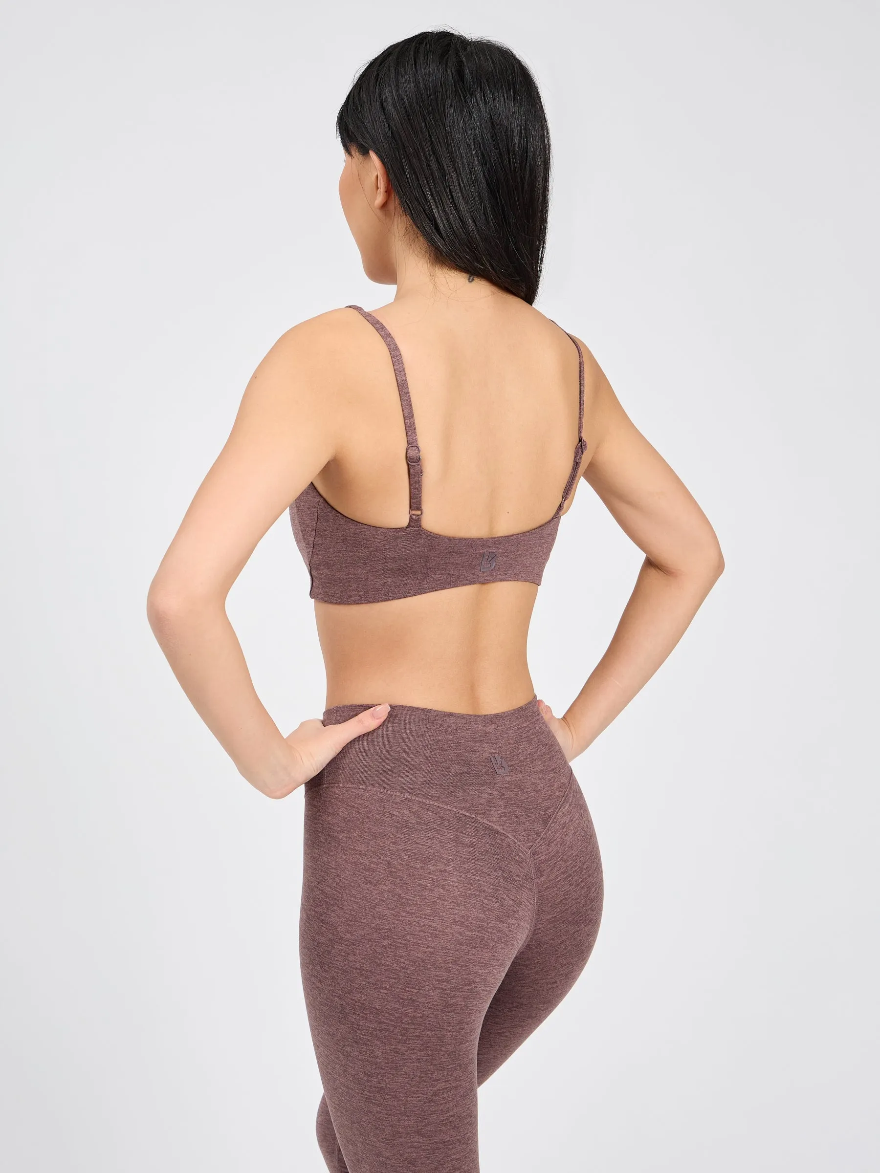 Dream Heathered Sports Bra - Mocha Berry