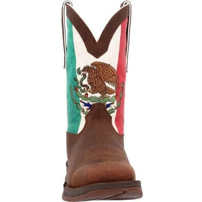 Durango Men's Rebel By Mexico Flag 11" Steel Toe Western Boot -Brown- DDB0430