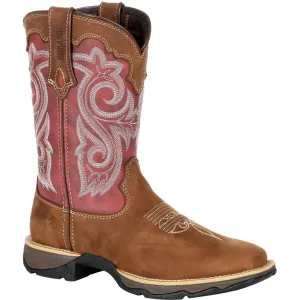 Durango Women's Lady Rebel 10" Square Toe Western Boot- Rusty Red- DRD0349