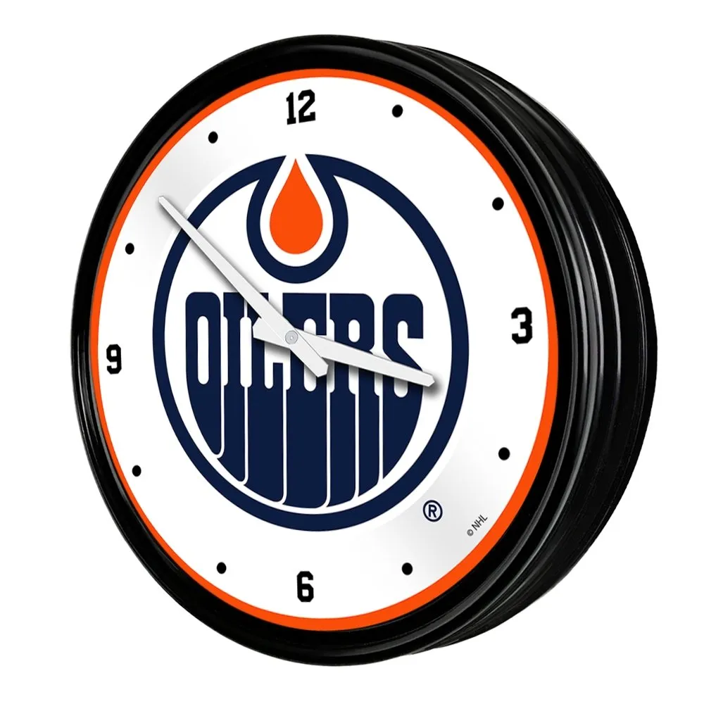 Edmonton Oilers: Retro Lighted Wall Clock