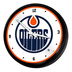 Edmonton Oilers: Retro Lighted Wall Clock