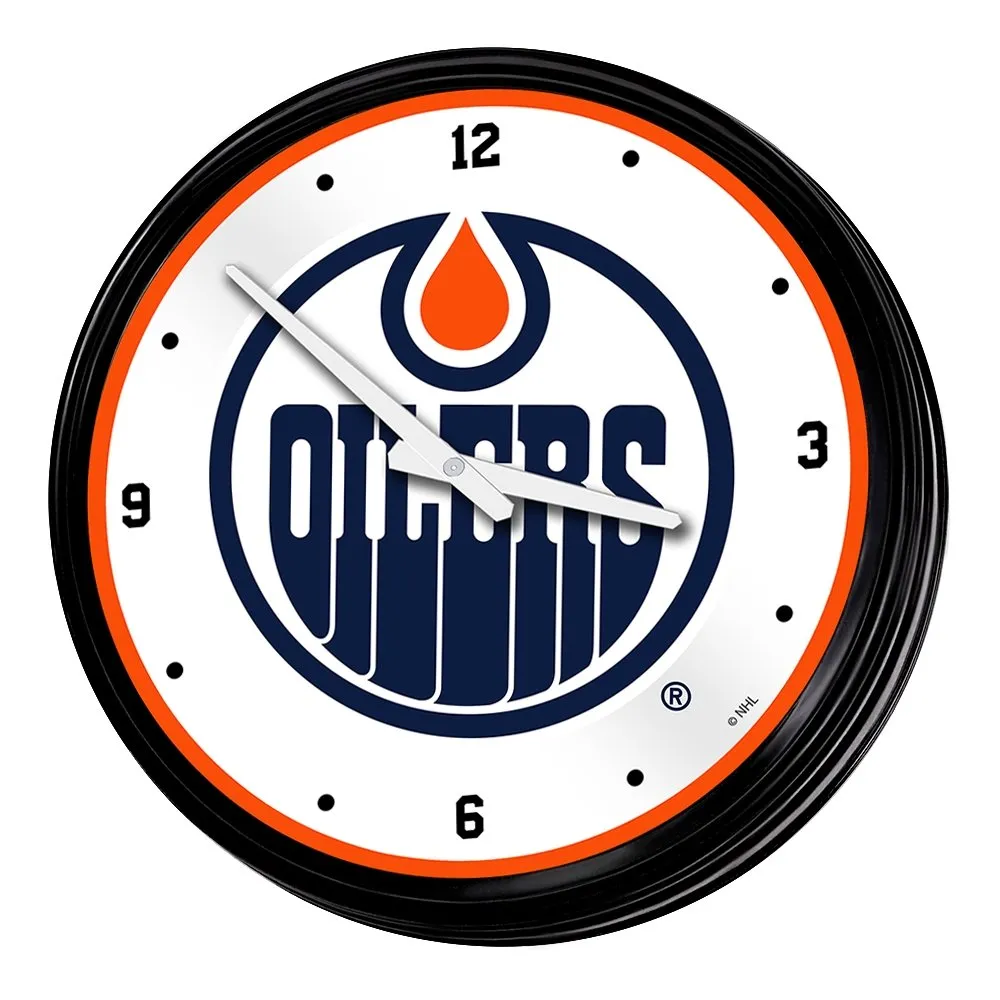 Edmonton Oilers: Retro Lighted Wall Clock