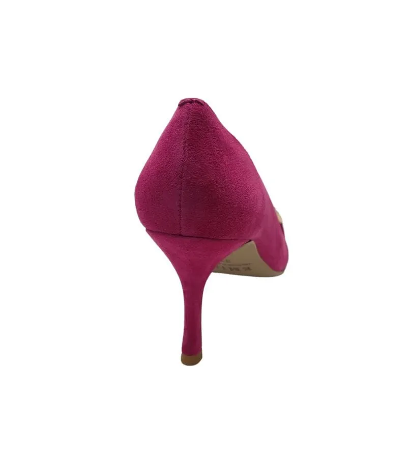 Emis Womens Pink Suede Leather Stiletto Slip On Shoe - Z7237-0230
