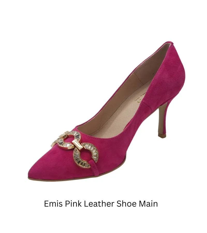 Emis Womens Pink Suede Leather Stiletto Slip On Shoe - Z7237-0230