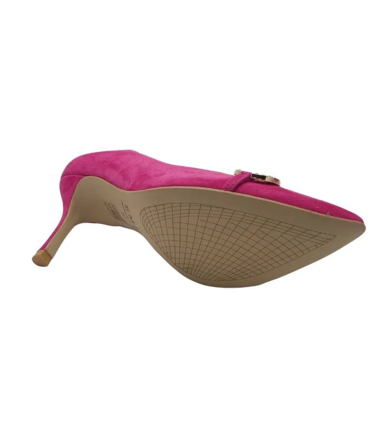 Emis Womens Pink Suede Leather Stiletto Slip On Shoe - Z7237-0230